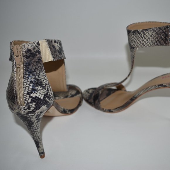 Just Fab Women's New Bridgette Snake Skin Open Toe - Picture 6 of 12